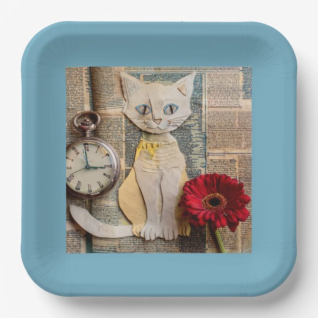 Gato de papel Plato de papel (Anverso)