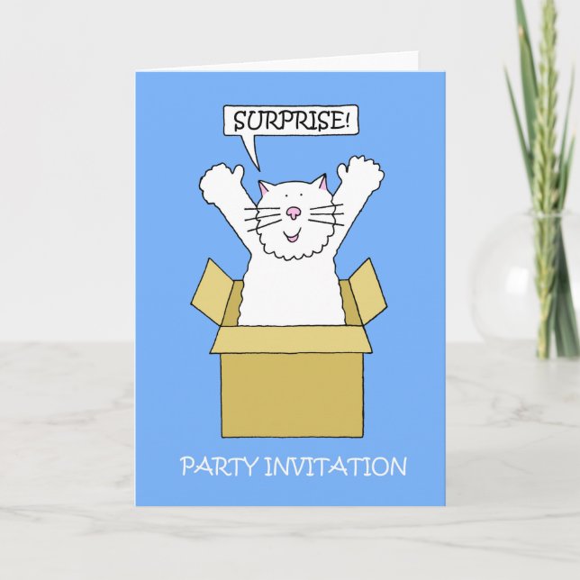 Gato de Personalizado de invitaciones de sorpresas (Anverso)