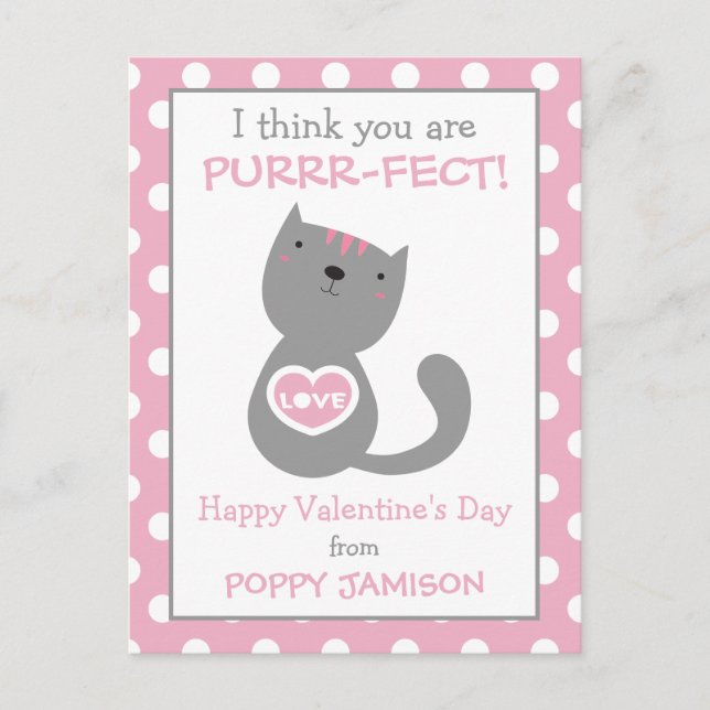 Gato de Polka Dot Kitty Personaliza las tarjetas d (Anverso)