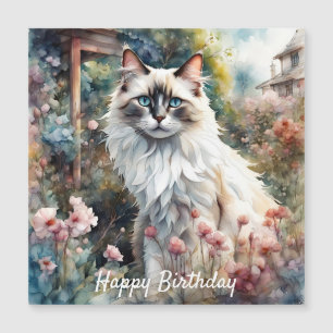 Gato de Ragdoll en inglés Garden Birday