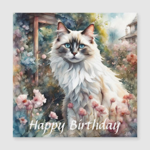Gato de Ragdoll en inglés Garden Birday