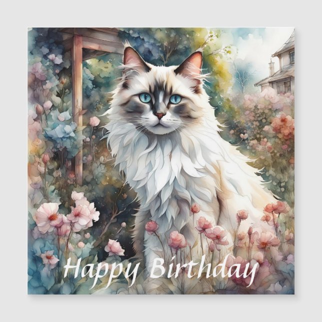 Gato de Ragdoll en inglés Garden Birday (Anverso)