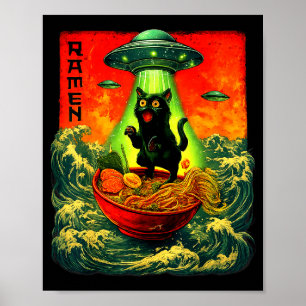 Gato de ramen alienígena Ufo arte japonés regalos 