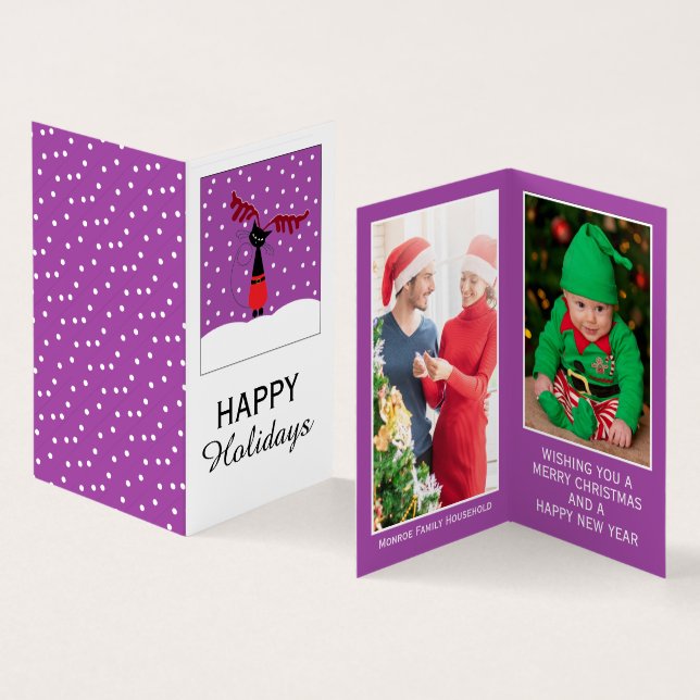 Gato de renos, tarjeta de Navidades fotográficos f (Interior y exterior)