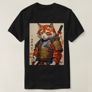 Gato de Samurai con diseño de camiseta Koi Armor