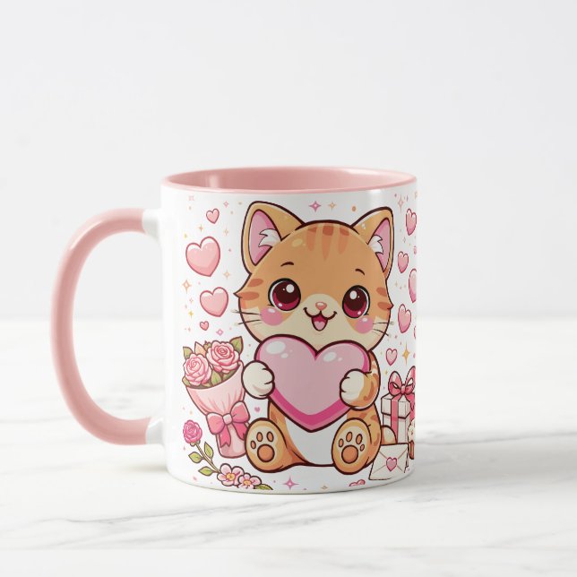 Gato de San Valentín en taza (Izquierda)