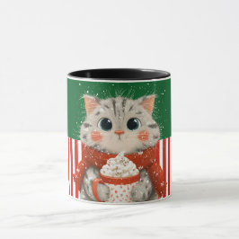 Gato de Santa con taza de cacao