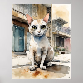Gato de Singapur - Dibujo de arte para gatos