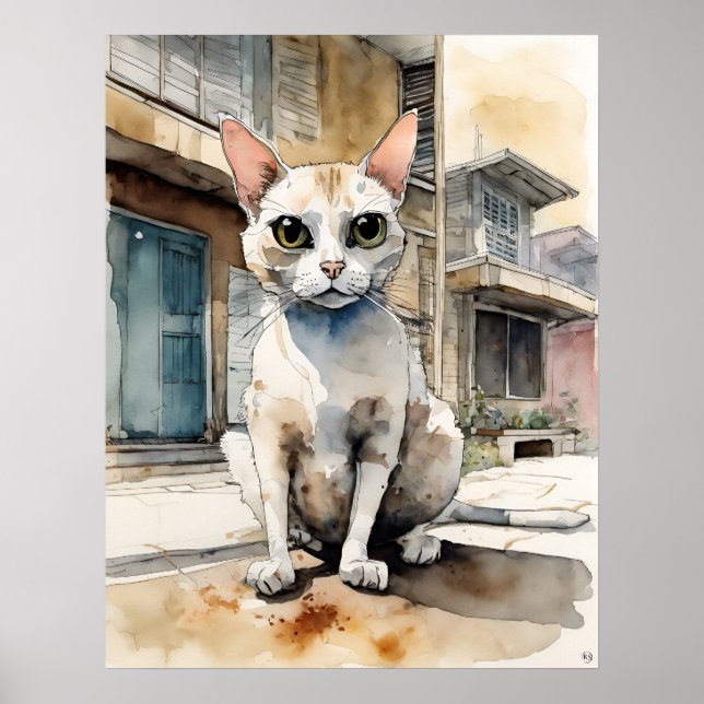 Gato de Singapur - Dibujo de arte para gatos (Frente)