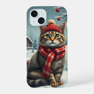 Gato de Tabby con atuendo y Gorra de invierno prec