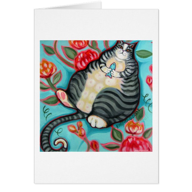 Gato de Tabby en un amortiguador (Frente)