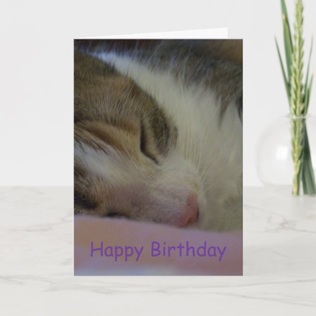 Gato de tarjeta cristiana de cumpleaños feliz (Anverso)