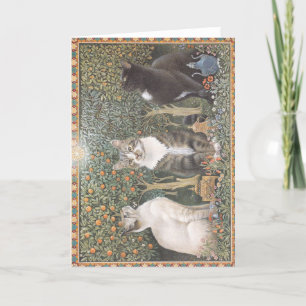 Gato de tarjeta de navidades