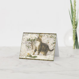 Gato de tarjetas de navidad