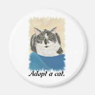 Gato de Tuxedo Adopta imanes de promoción de gatos
