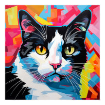 Gato de Tuxedo de arte pop