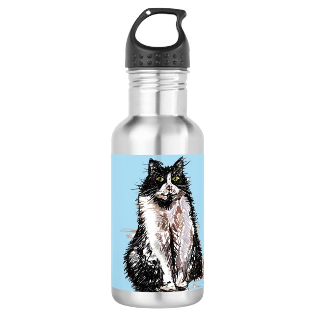 Gato de Tuxedo Gatos Niños Chicas Botella de agua  (Anverso)