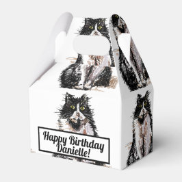 Gato de Tuxedo Negro Cumpleaños Cats Caja de Favor