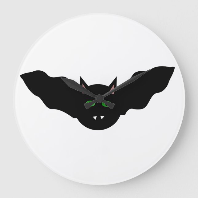 Gato de vampiro frente al reloj de pared de Hallow (Anverso)