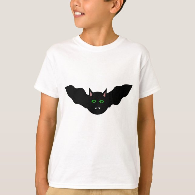Gato de vampiros frente a la camiseta de Halloween (Anverso)