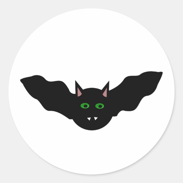 Gato de vampiros frente a Pegatinas de Bat Hallowe (Anverso)