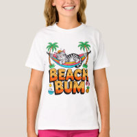 Gato de Verano Playa Vagabundo - Camiseta para Niñ