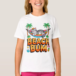 Gato de Verano Playa Vagabundo - Camiseta para Niñ