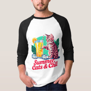Gato de Verano & Relájate – Camiseta de Felino Tro