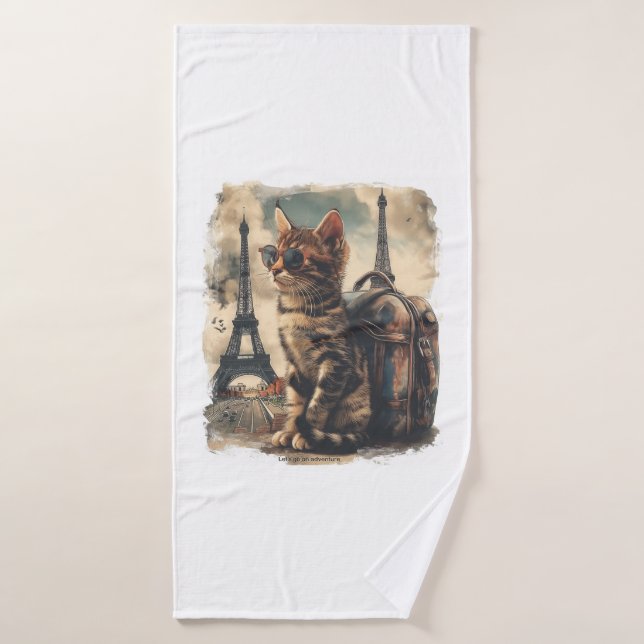 Gato de viajero (Toalla de baño)