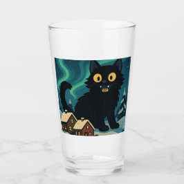 Gato de Yule islandés de Navidad con Luces del Nor