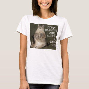 Gato "DEJA DE LEER CAMISA Y ALÉJENME" Damas Tank T