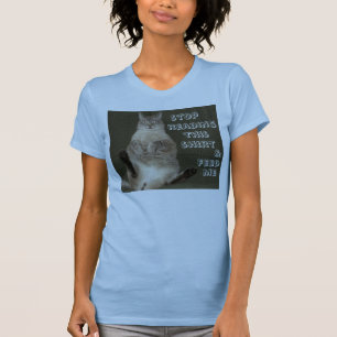 Gato "DEJA DE LEER CAMISA Y ALIMENTA A MÍ" Womens