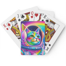 Gato del espacio arcoiris - Jugando cartas