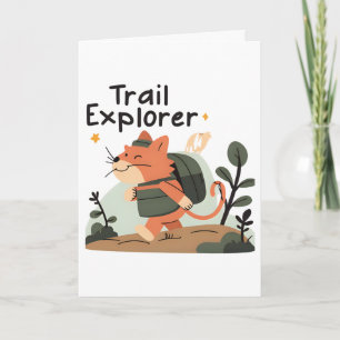Gato del Explorador de pistas - Tarjeta de saludo