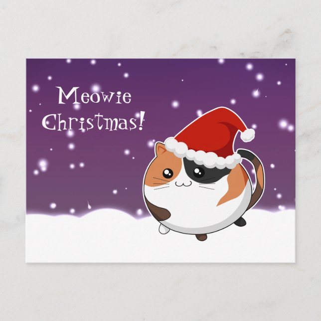 Gato del gatito del calicó del navidad de Kawaii (Anverso)