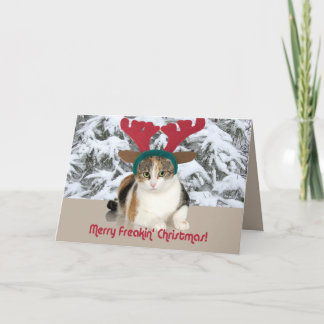 Gato del gatito y Felices Navidad de Freakin de