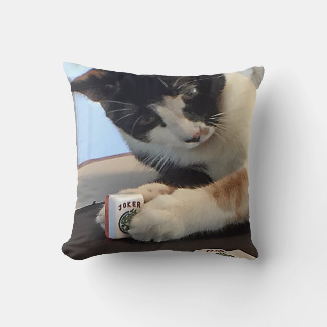 Gato del Mah Jongg y almohada de los perros (Anverso)
