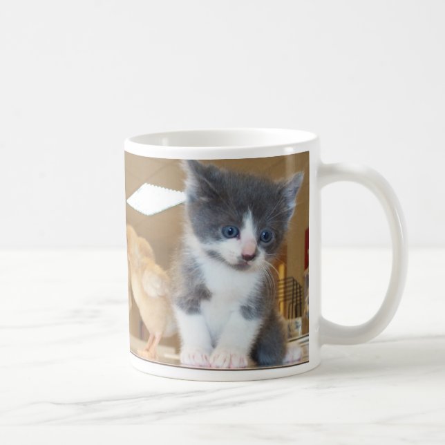Gato del monstruo - gatito con la taza de los (Derecha)