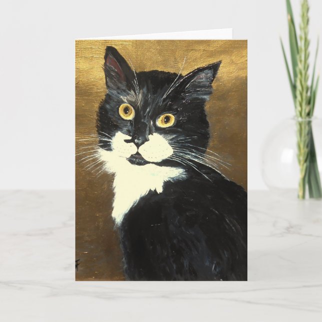 Gato del smoking - tarjeta de felicitación (Anverso)