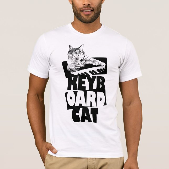Gato del teclado - camiseta apilada (Anverso)