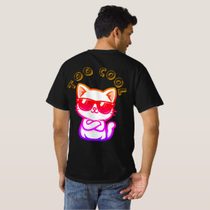 Gato Demasiado Genial Con Gafas De Sol Camiseta Di