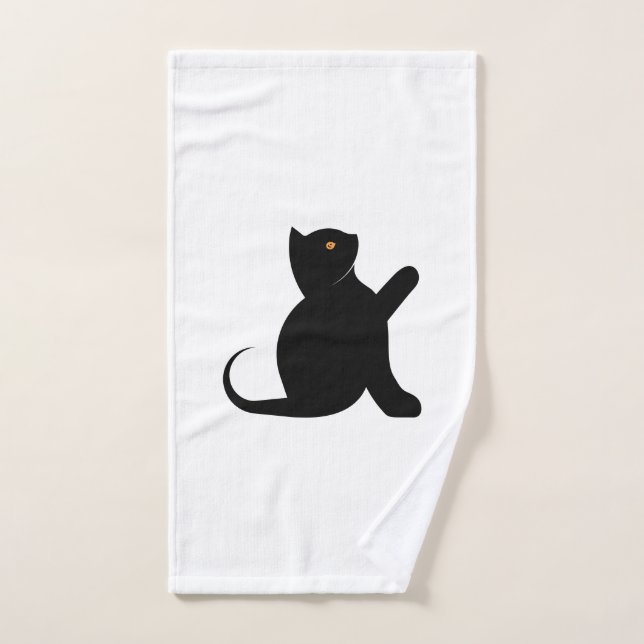 Gato diciendo hola (Toalla de mano)