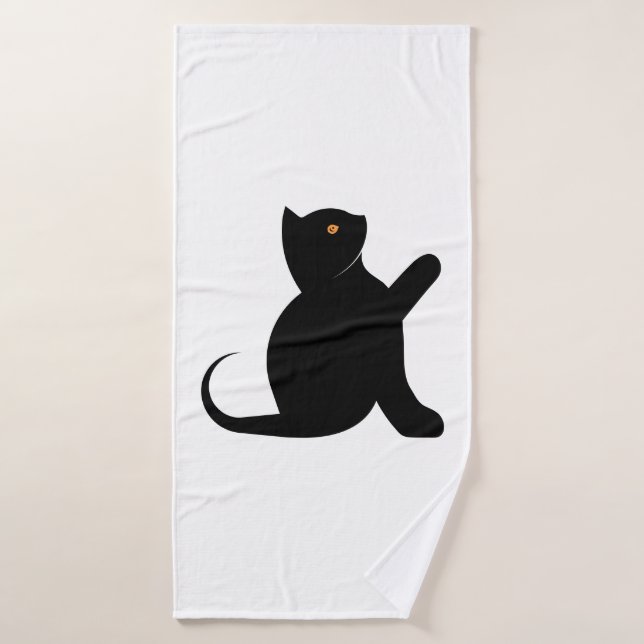 Gato diciendo hola (Toalla de baño)