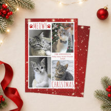 Gato Divertido 4 Fotocolage NAVIDAD MEOWY Rojo