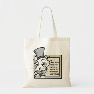 GATO DIVERTIDO CON LA BOLSA DE TOTE DEL PRESUPUEST