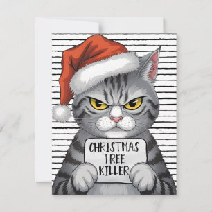 Gato divertido del asesino del árbol de Navidad
