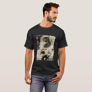 Gato divertido del espacio - camiseta de