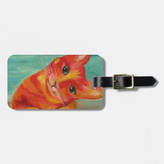 Gato divertido - etiqueta de equipaje