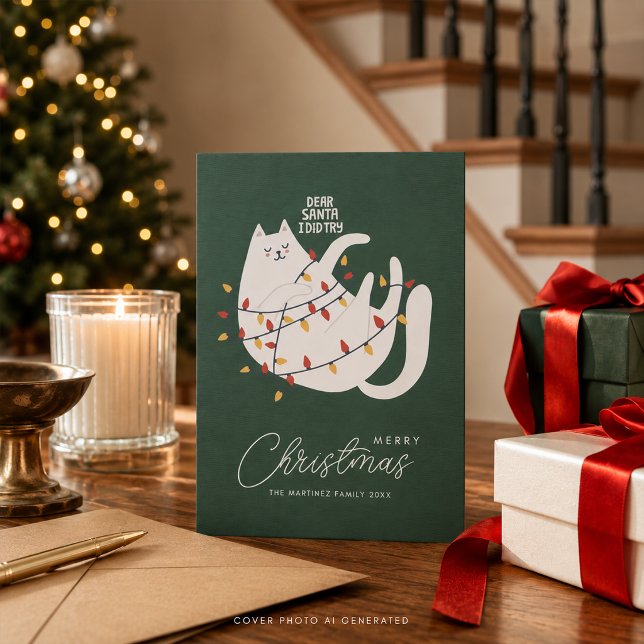 Gato Divertido Feliz Navidad Saludo (Subido por el creador)