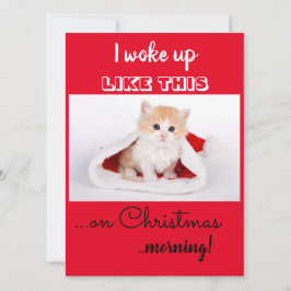 Gato Divertido Me Desperté Así Navidad